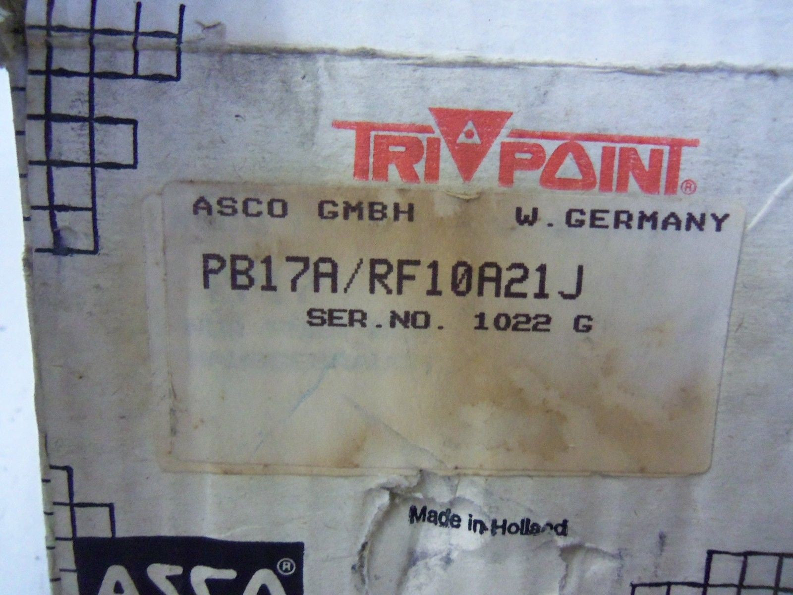 ASCO PB17A/RF10A21J  *NEW IN BOX*