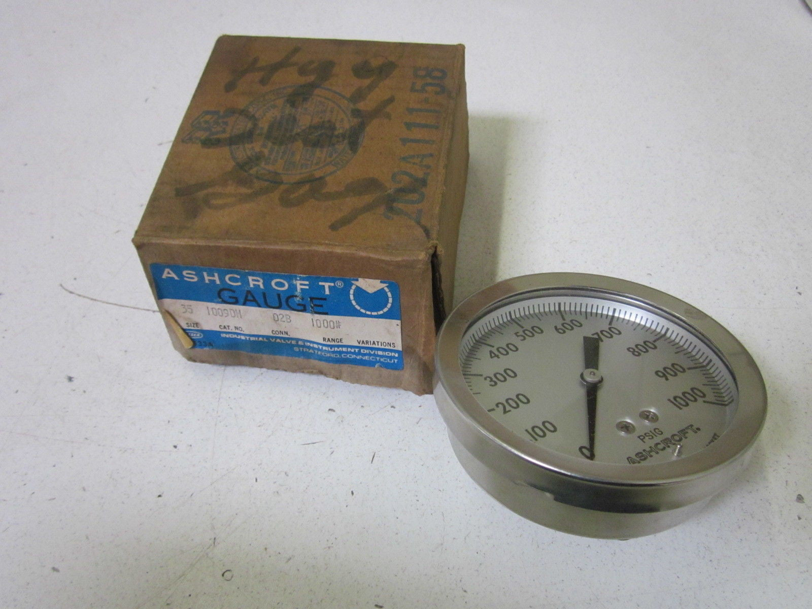 ASHCROFT 351009DH02B-1000# PRESSURE GAUGE 0-1000 PSI *NEW IN BOX*
