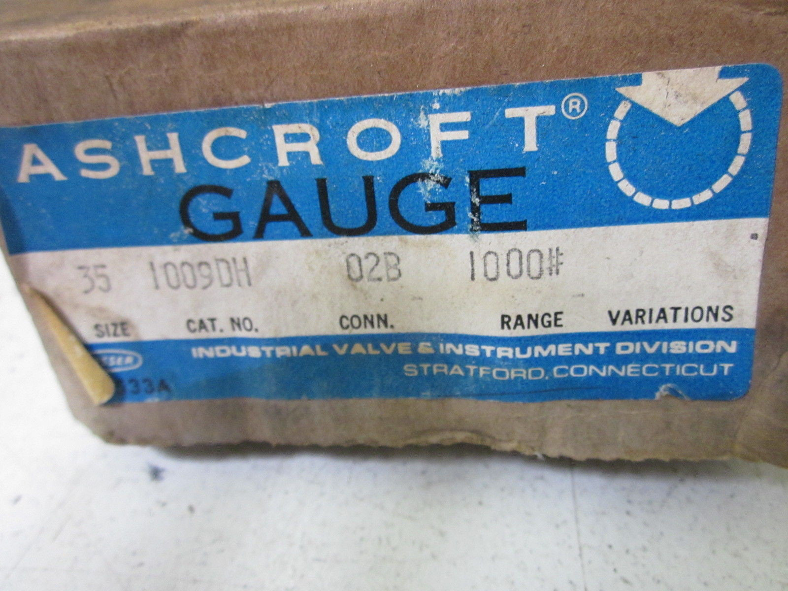 ASHCROFT 351009DH02B-1000# PRESSURE GAUGE 0-1000 PSI *NEW IN BOX*