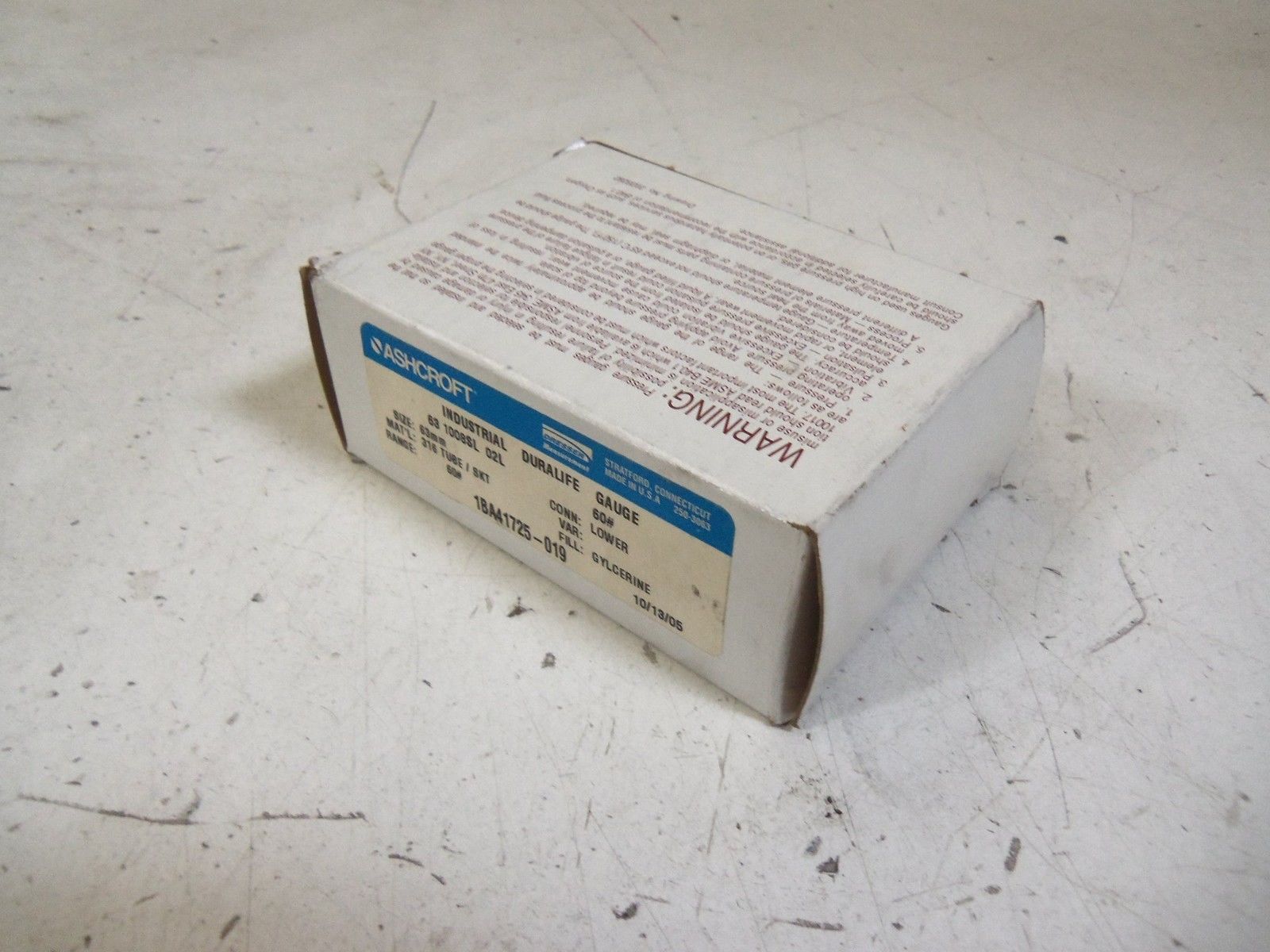 ASHCROFT 631008SL02L-60# PRESSURE GAUGE 0-60 PSI *NEW IN BOX*