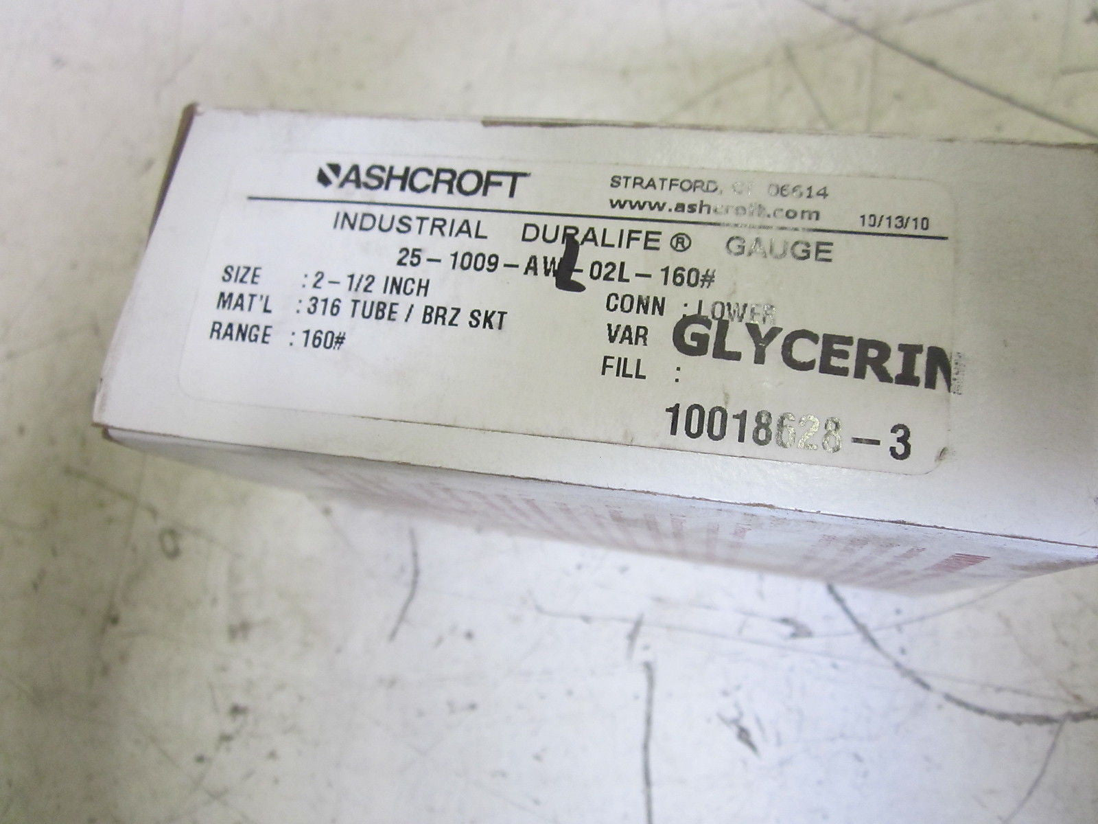 ASHCROFT 251009AWL02L-160# PRESSURE GAUGE 0-160 PSI *NEW IN BOX*