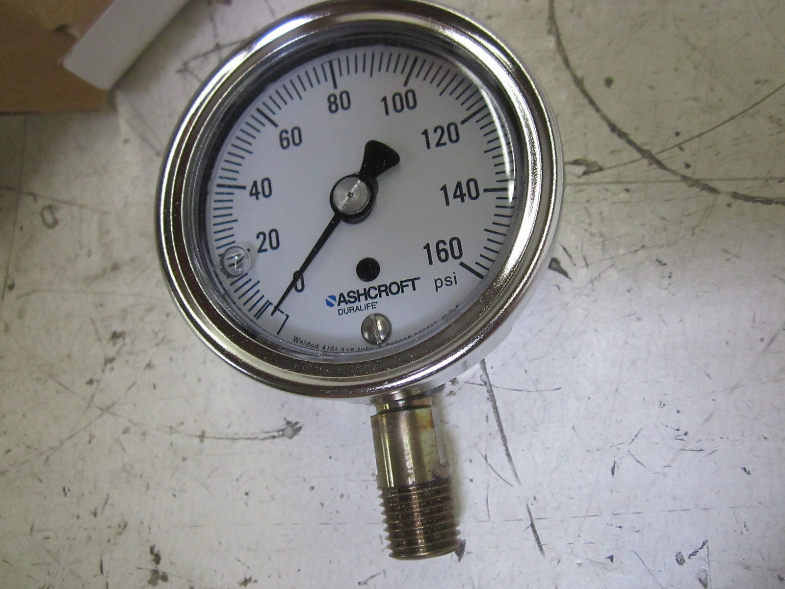 ASHCROFT 251009AWL02L-160# PRESSURE GAUGE 0-160 PSI *NEW IN BOX*