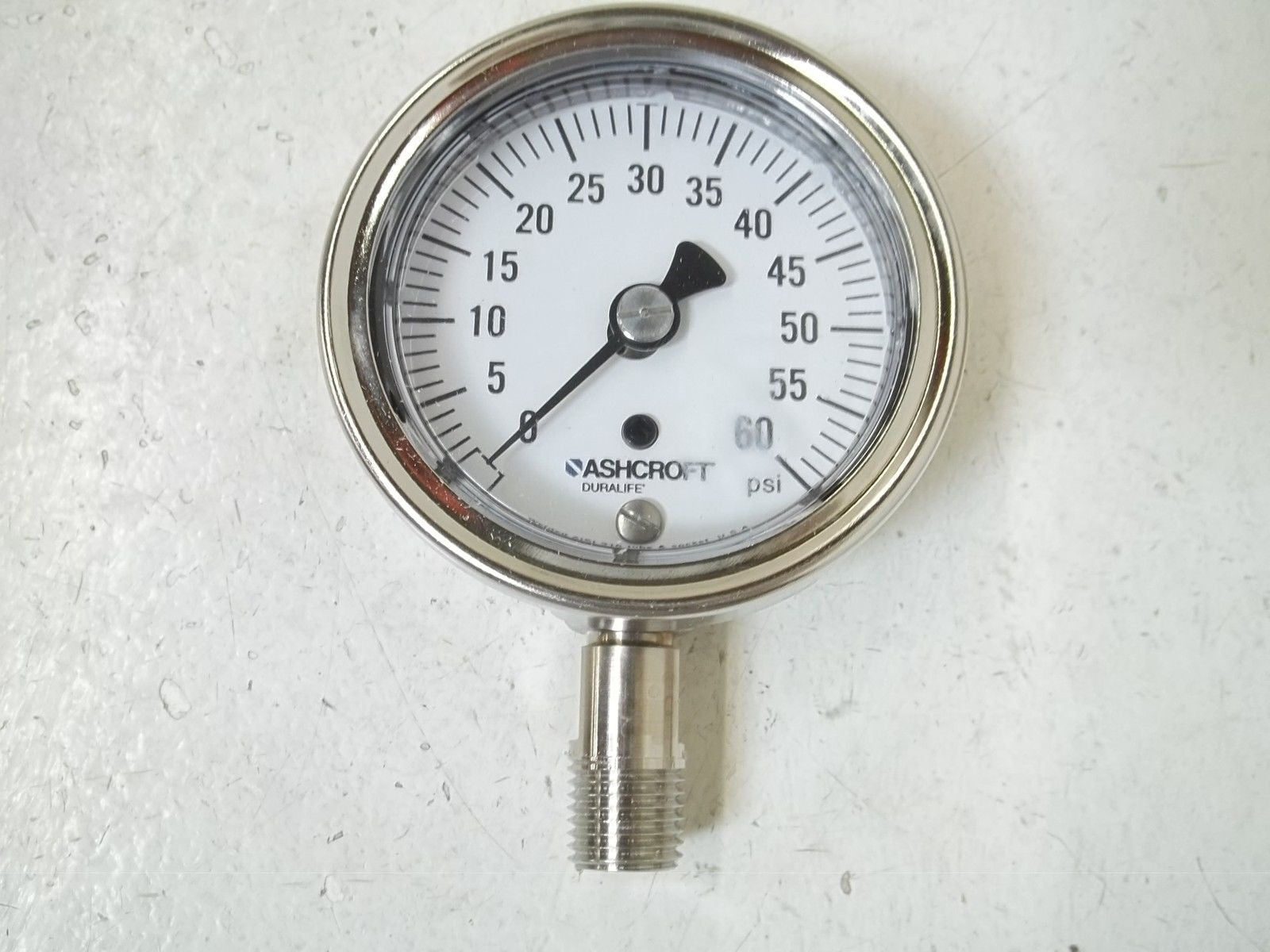 ASHCROFT 251009SW02L-60#XLJWP PRESSURE GAUGE 0-60 PSI *NEW IN BOX*