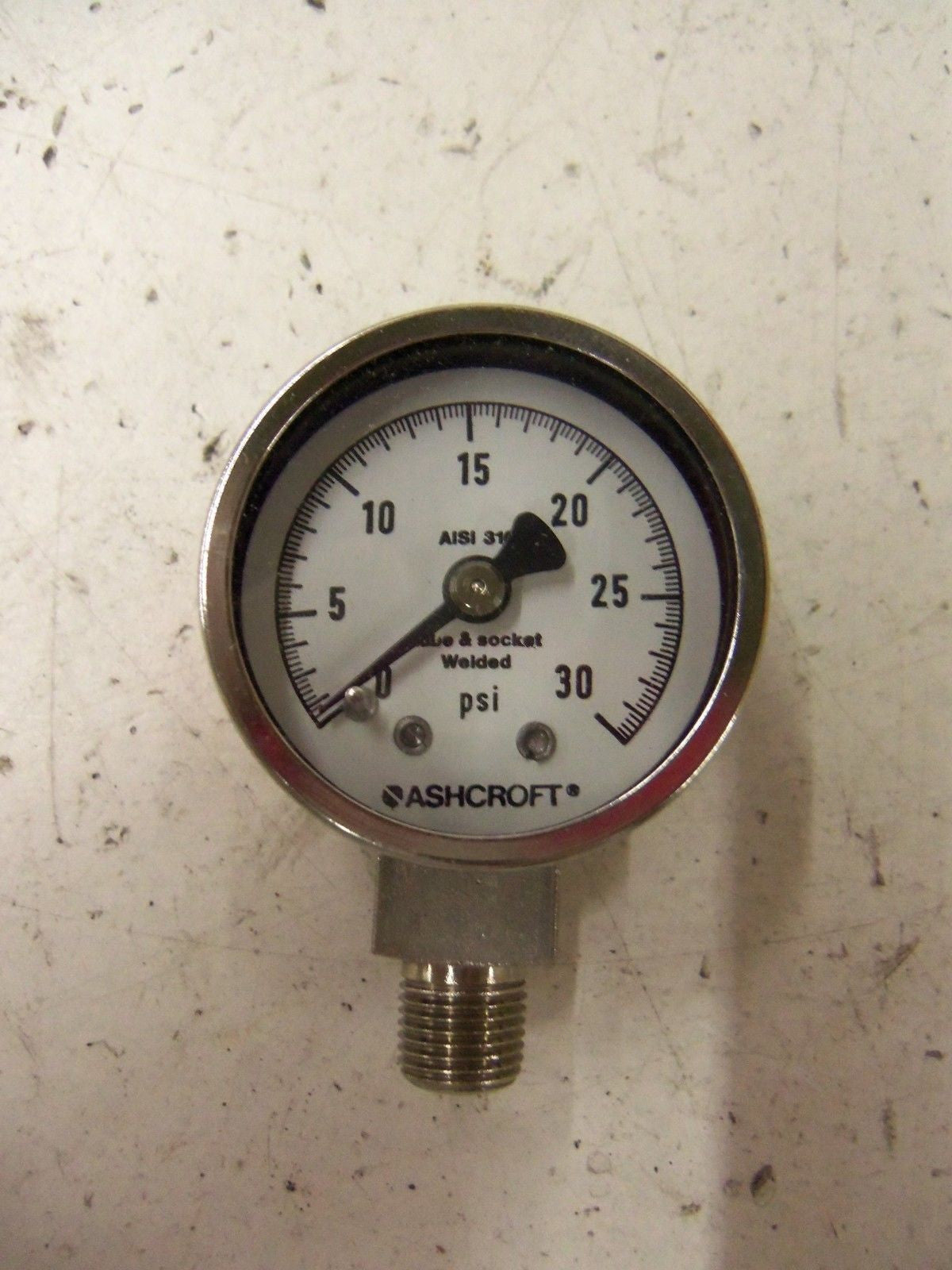 ASHCROFT PRESSURE GAUGE 30PSI *NEW NO BOX*