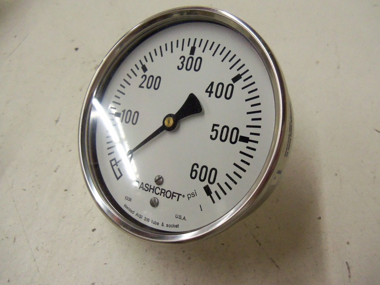 ASHCROFT 101008S02B-600# PRESSURE GAUGE 0-600 PSI *NEW IN BOX*