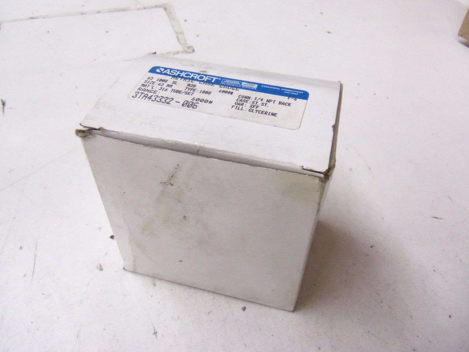 ASHCROFT 631008SL02B-6000# PRESSURE GAUGE 0-6000 PSI *NEW IN BOX*