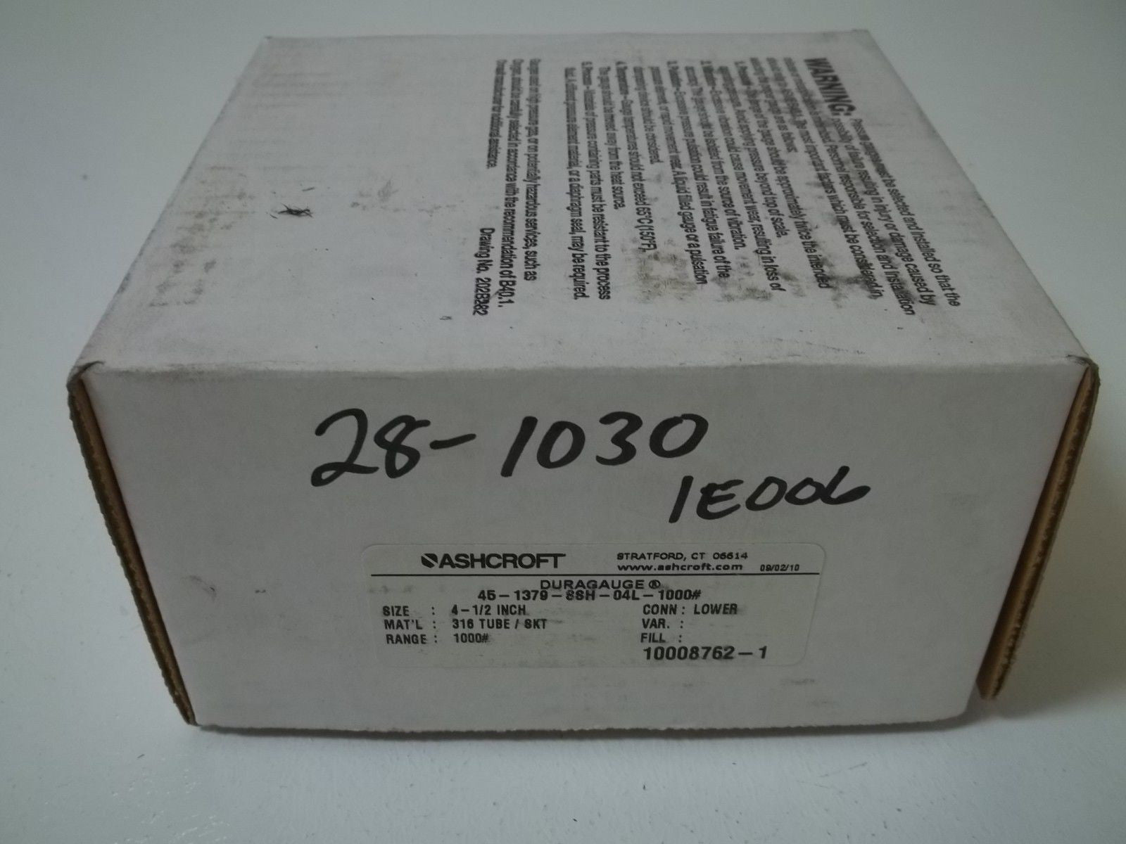 ASHCROFT 451379SSH04L-1000# DURAGAUGE 0-1000 PSI *NEW IN BOX*
