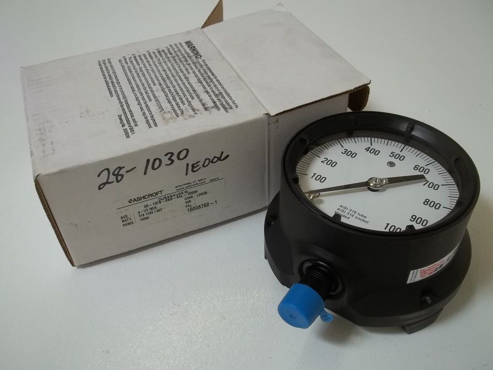 ASHCROFT 451379SSH04L-1000# DURAGAUGE 0-1000 PSI *NEW IN BOX*
