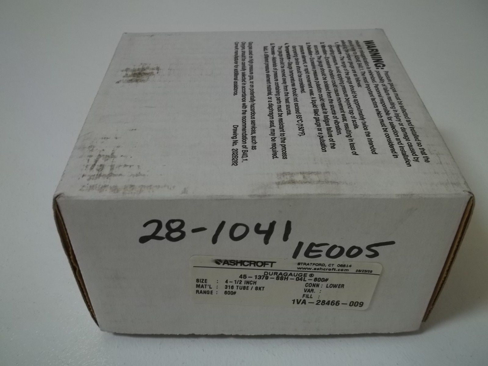 ASHCROFT 451379SSH04L-600# DURAGAUGE 0-600 PSI *NEW IN BOX*