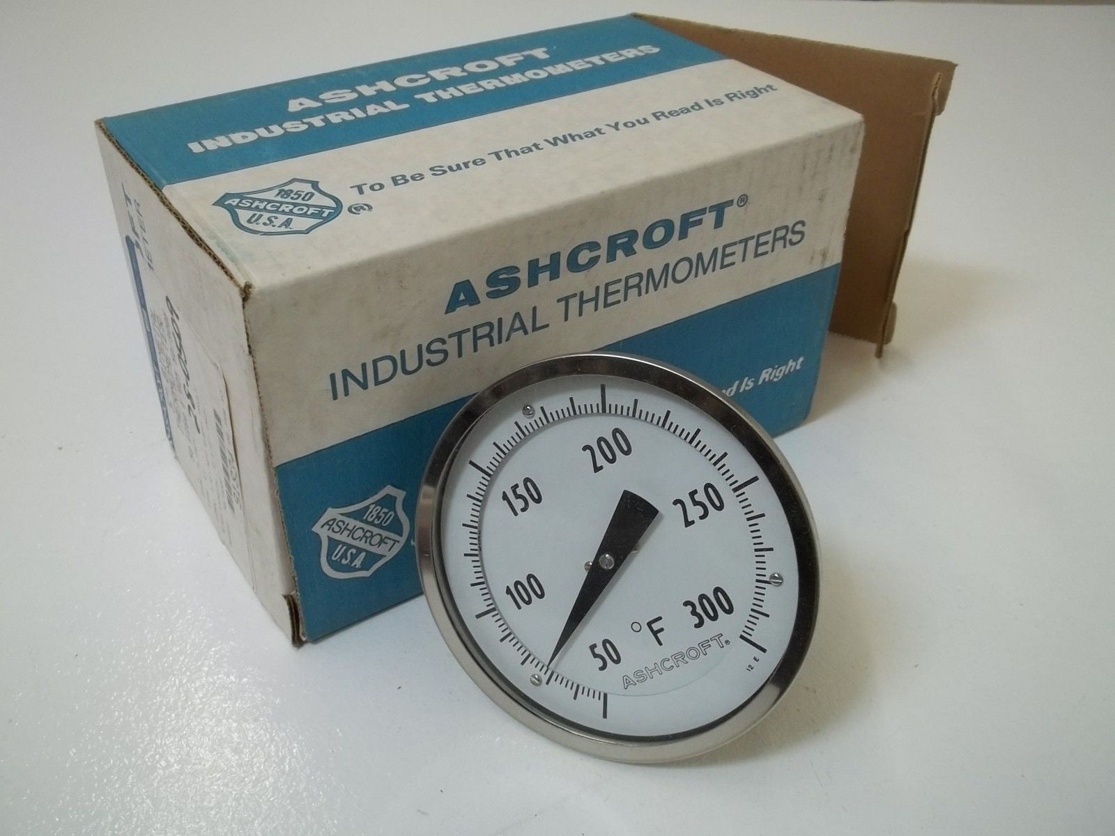 ASHCROFT 50EI60E025-50/300F BIMETAL THERMOMETER 2-1/2" STEM *NEW IN BOX*
