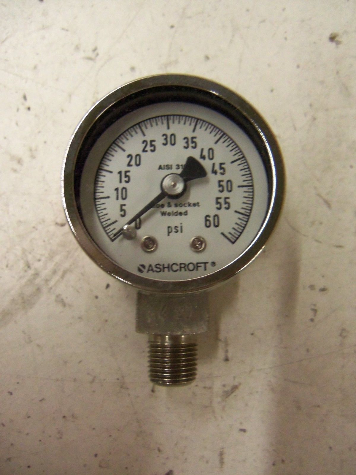 ASHCROFT PRESSURE GAUGE 60PSI *NEW NO BOX*