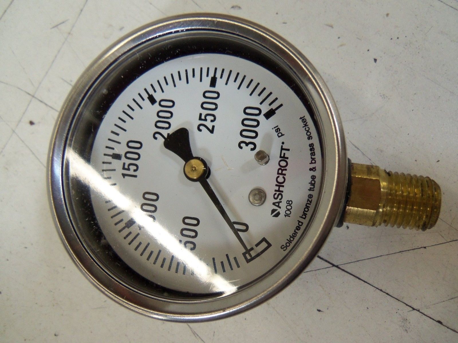 ASHCROFT 631008A02L-3000# PRESSURE GAUGE 0-3000 PSI *NEW IN BOX*