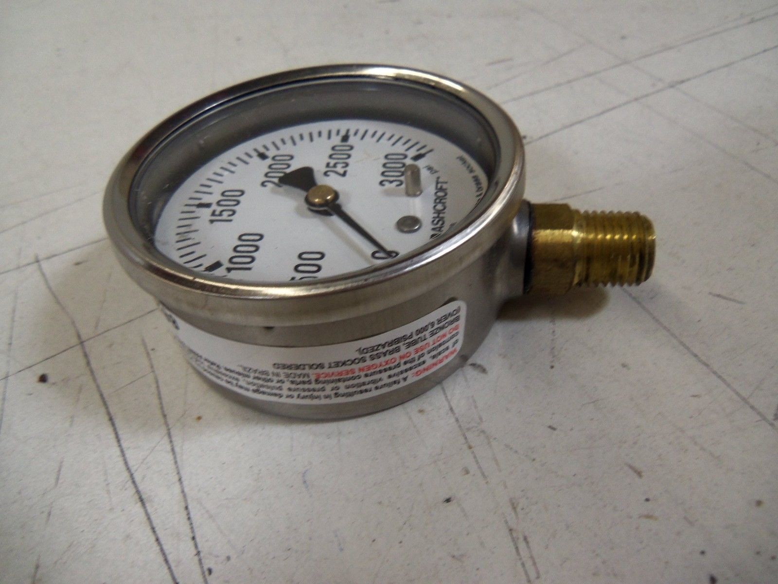 ASHCROFT 631008A02L-3000# PRESSURE GAUGE 0-3000 PSI *NEW IN BOX*