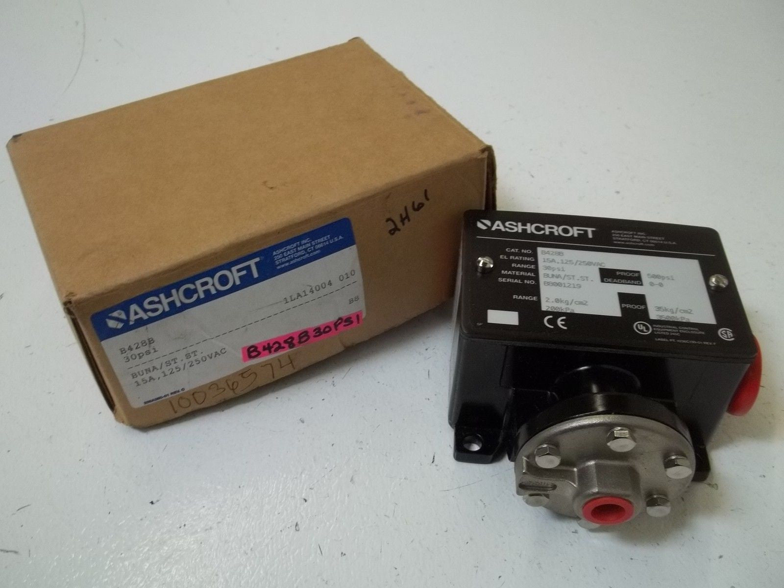 ASHCROFT B428B PRESSURE CONTROL SWITCH *NEW IN BOX*