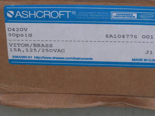 ASHCROFT D420V PRESSURE SWITCH *NEW IN BOX*