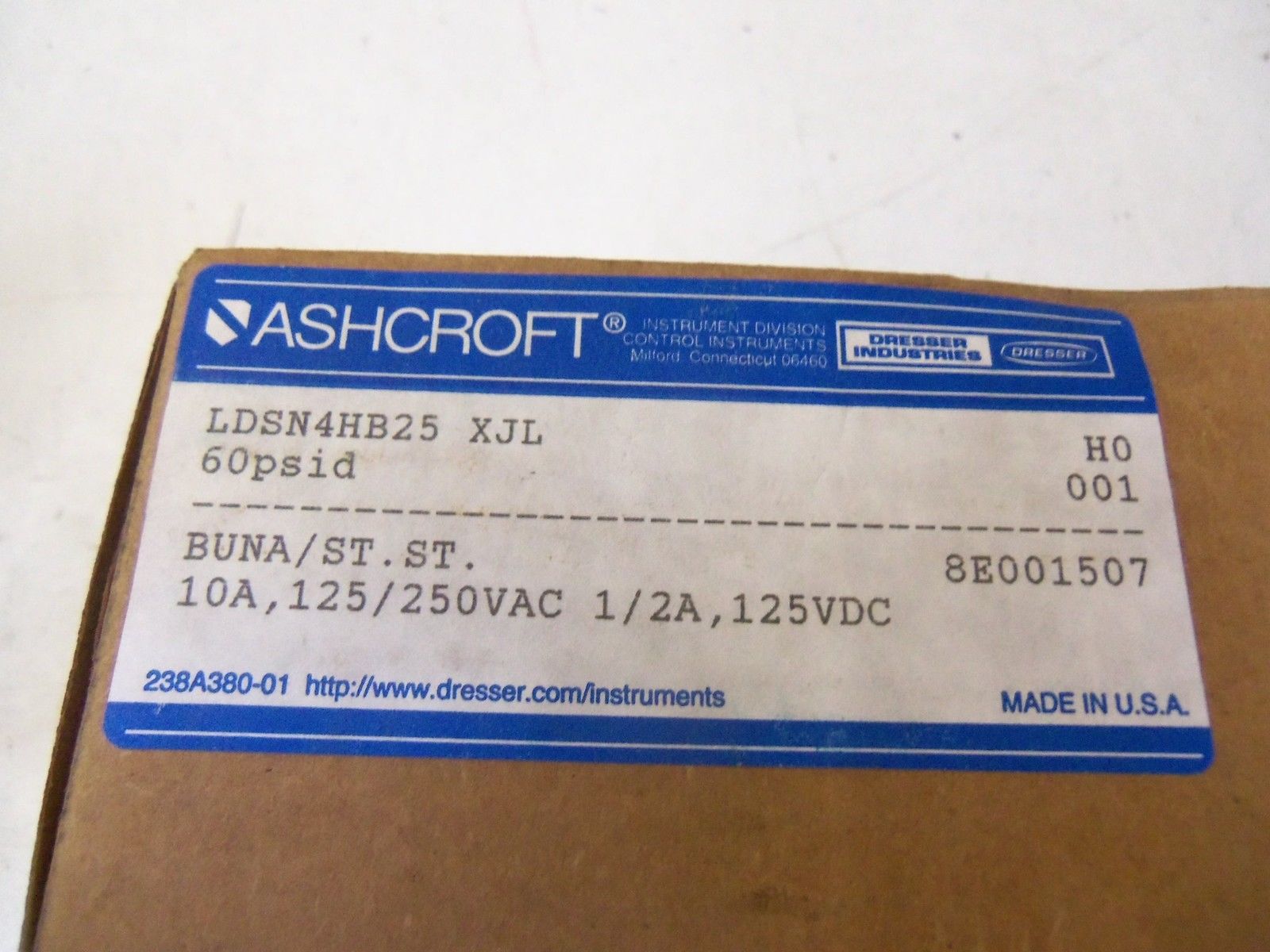 ASHCROFT LDSN4HB25 XJL *NEW IN BOX*