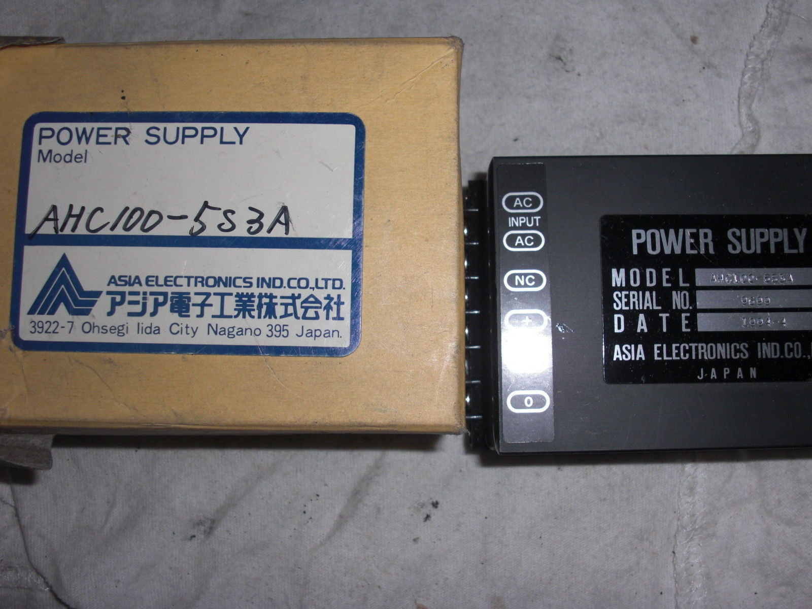 ASIA ELECTRONICS AHC100-5S3A *NEW*