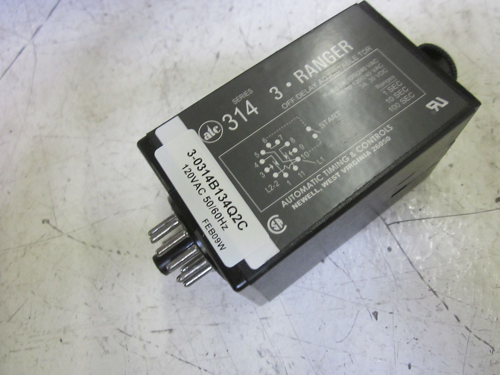 ATC 3-0314B134Q2C TIMER 120VAC 0-1.00 SEC.  *NEW IN BOX*