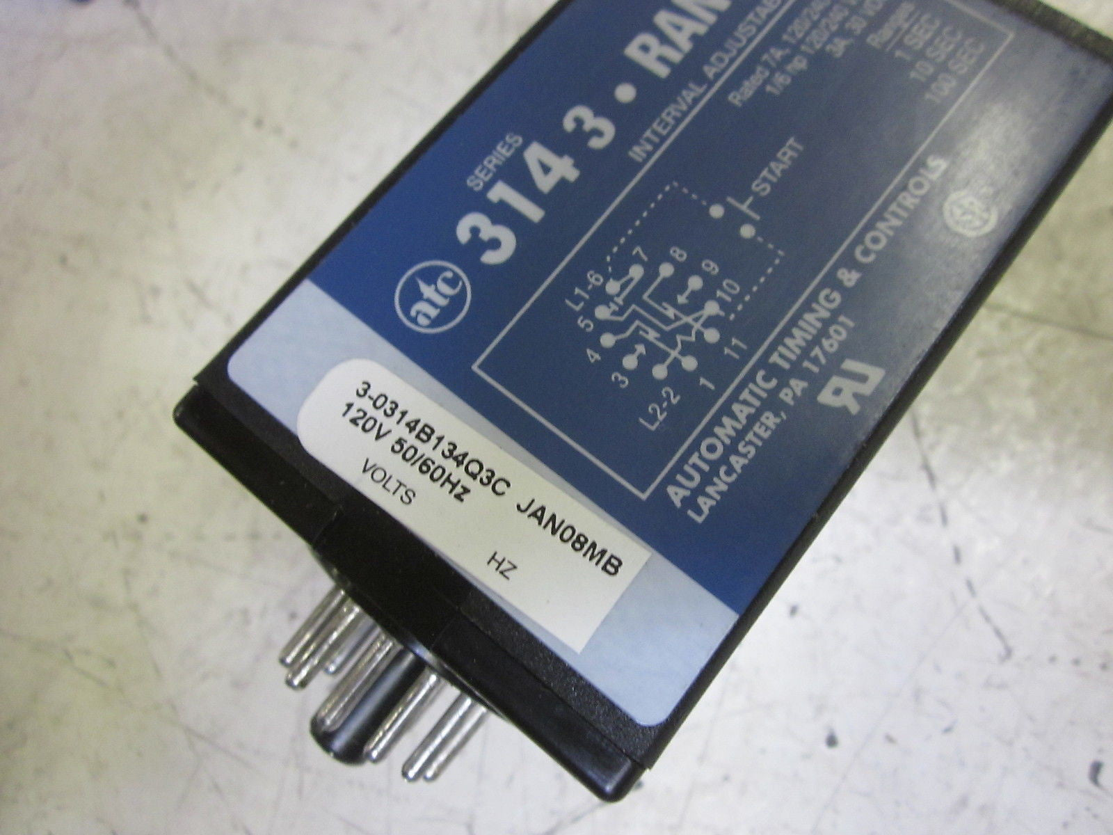 ATC 3-0314B134Q3C JAN08MB TIMER 0-1.00 SEC. 120V *NEW IN BOX*