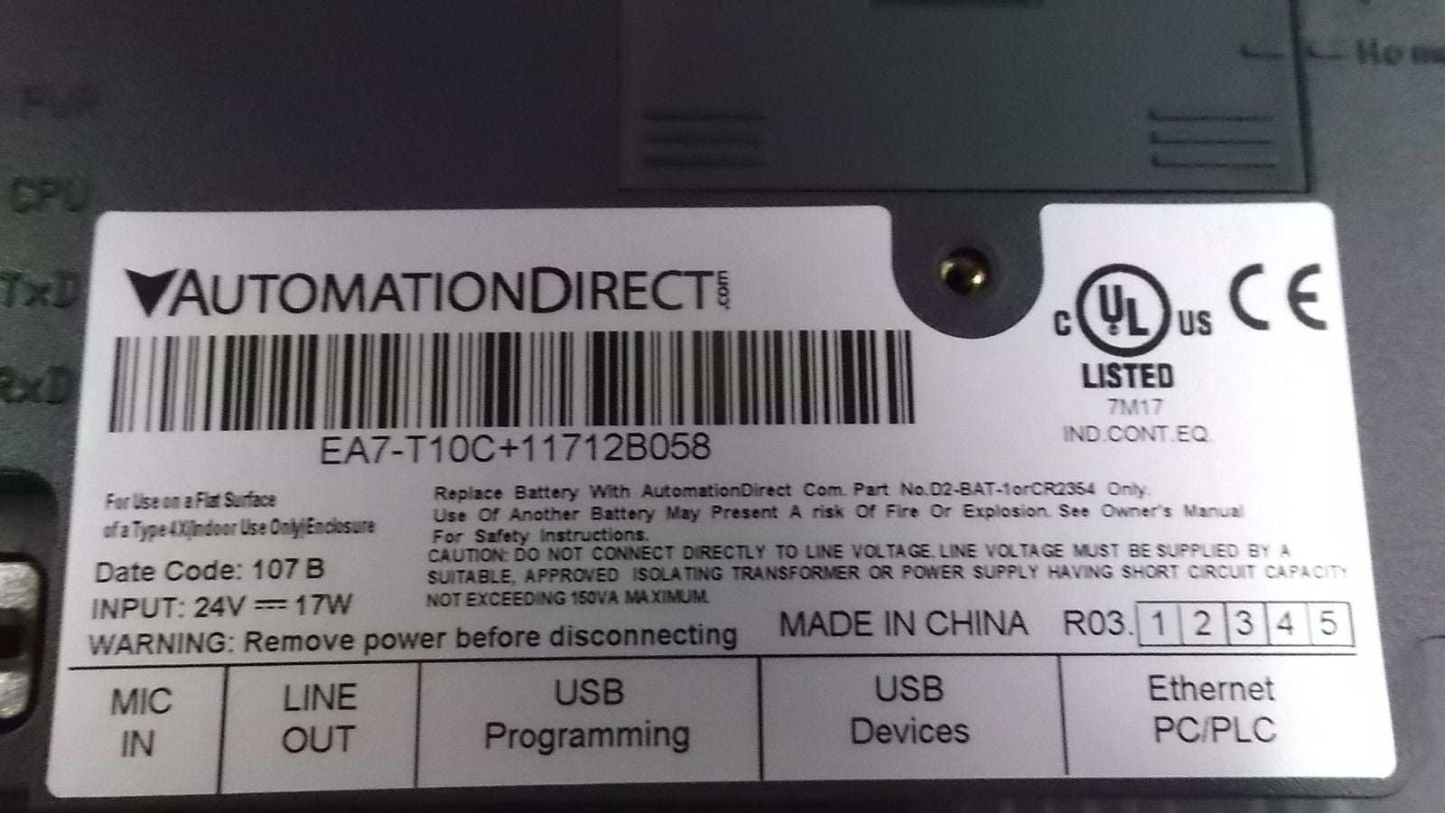 AUTOMATION DIRECT EA7-T10C OPERATOR INTERFACE TOUCH PANEL *NEW IN BOX*