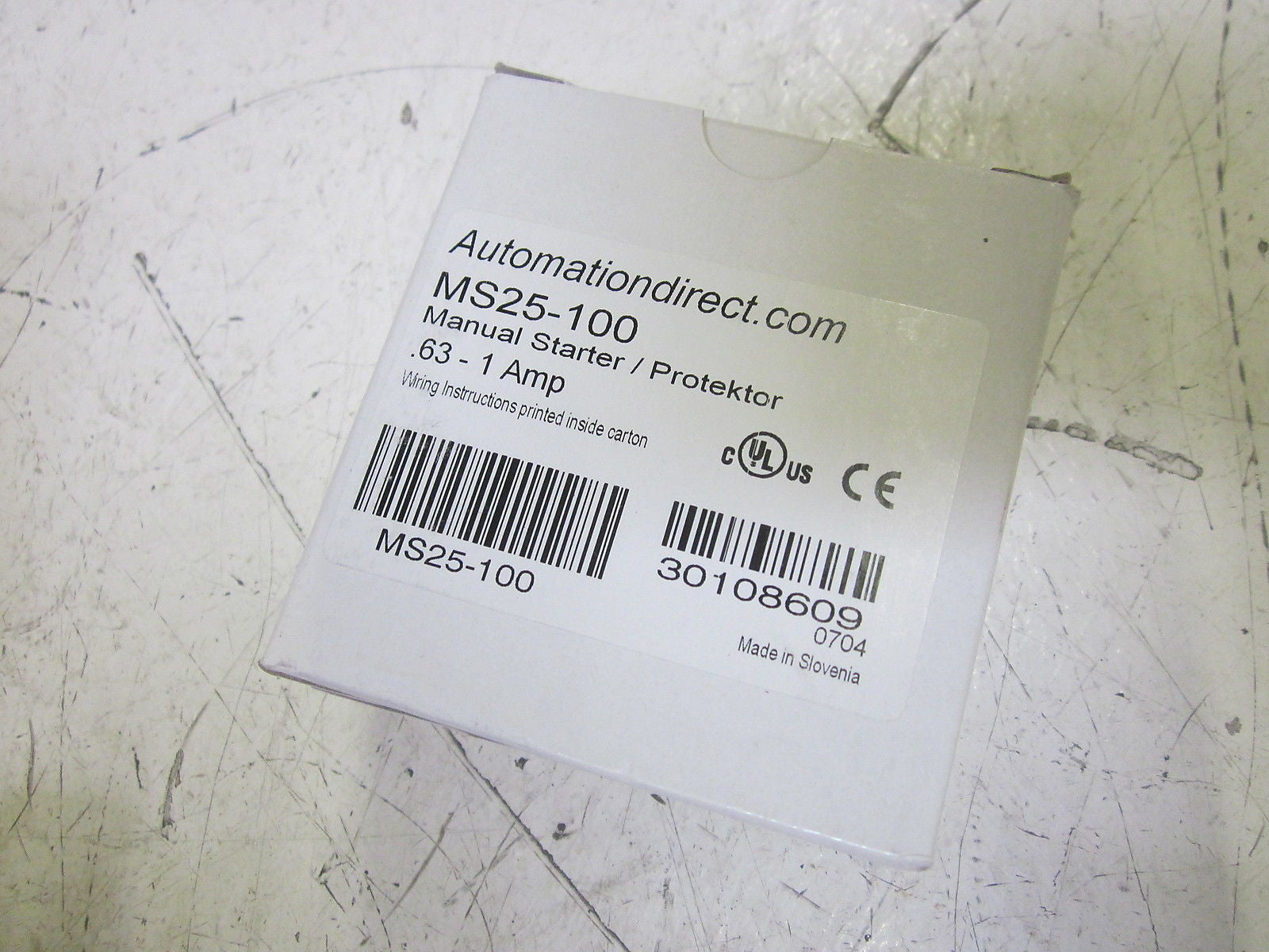AUTOMATION DIRECT MS25-100 MANUAL STARTER .63-1A  *NEW IN BOX*