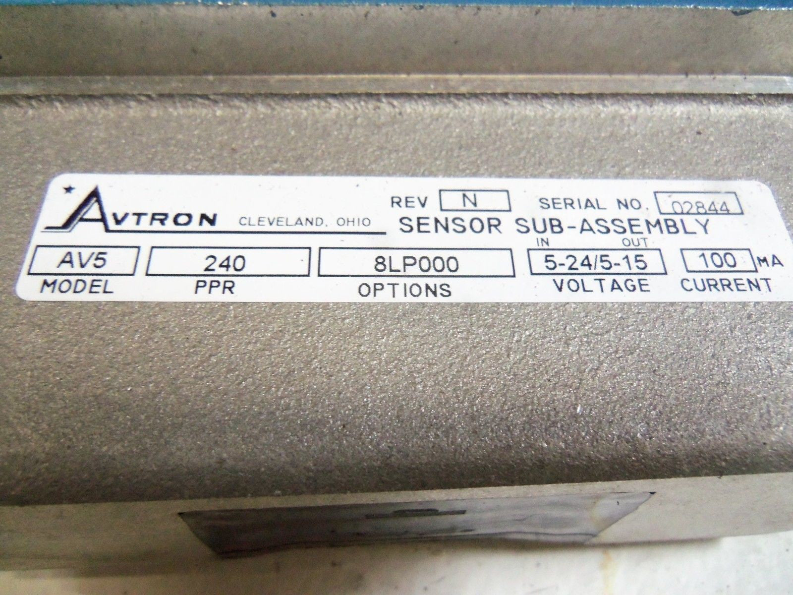 AVTRON AV5 SENSOR SUB ASSEMBLY PPR 240 *NEW NO BOX*
