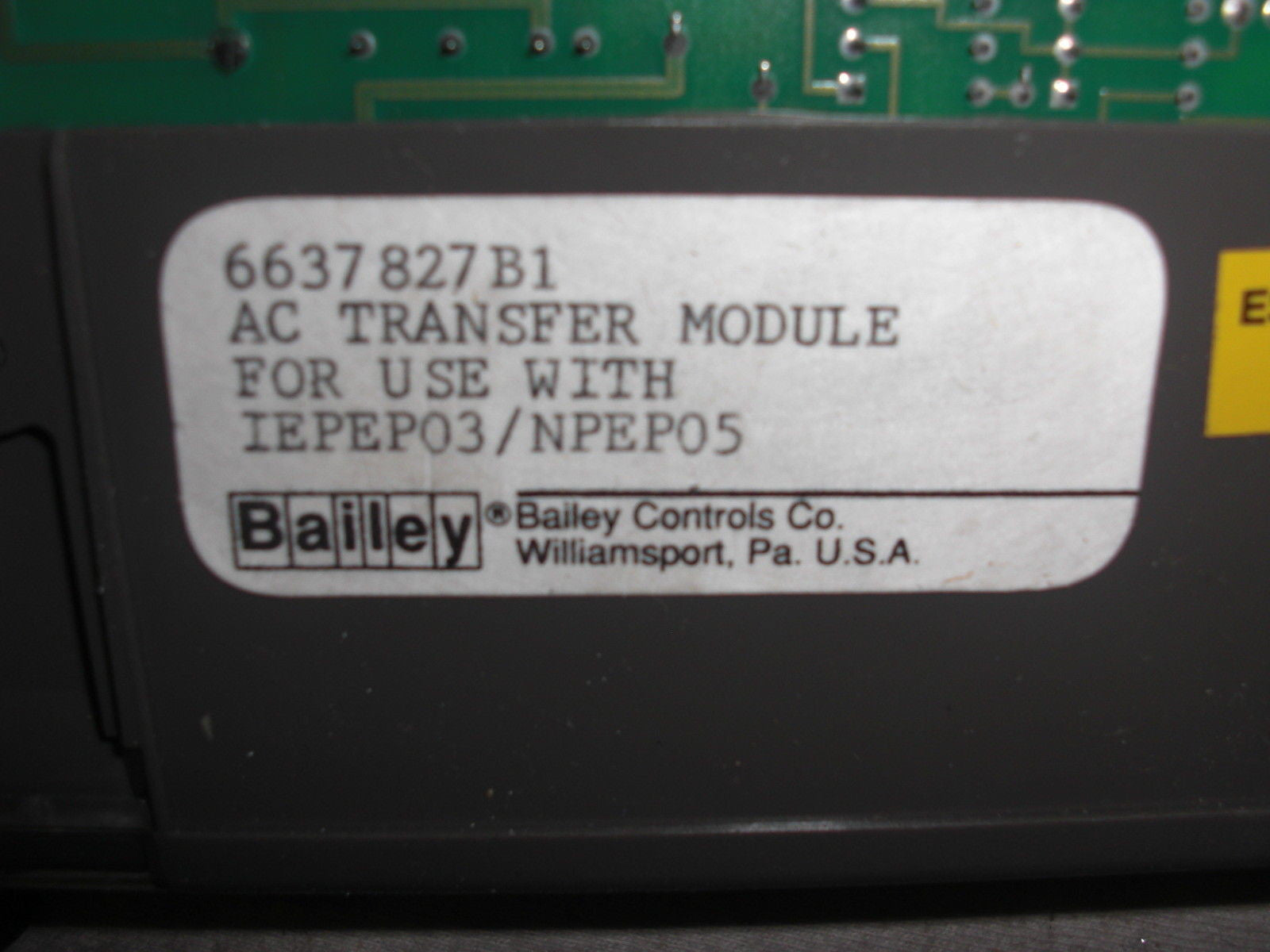 BAILEY CONTROLS 6637827B1 *USED*