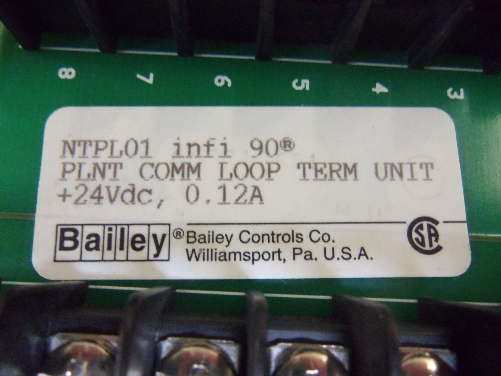 BAILEY NTPL01 PC BOARD TERMINATION UNIT *NEW IN BOX*