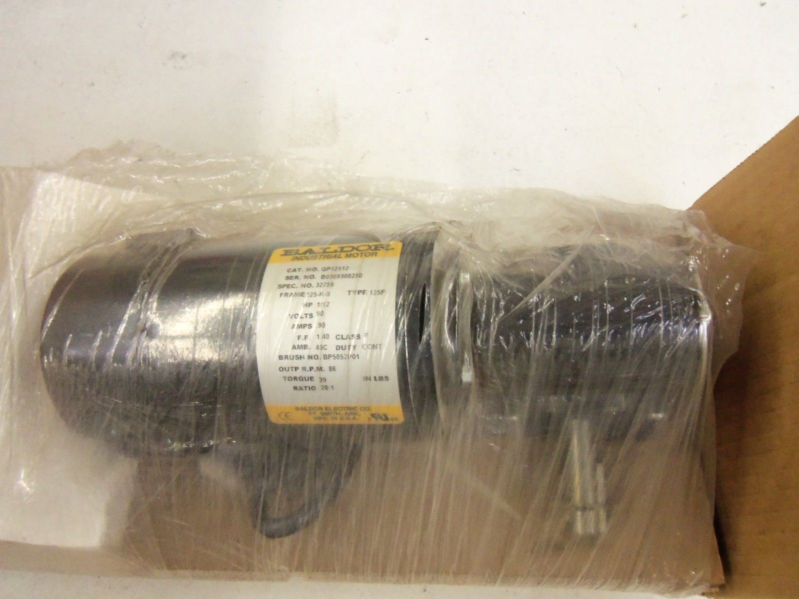 BALDOR GP12512 MOTOR 1/2 HP *NEW IN BOX*