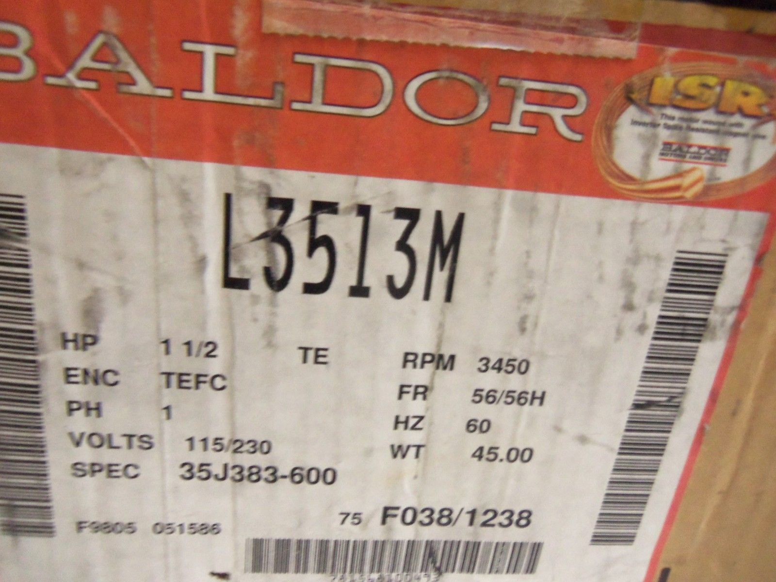 BALDOR L3513M MOTOR *NEW IN BOX*