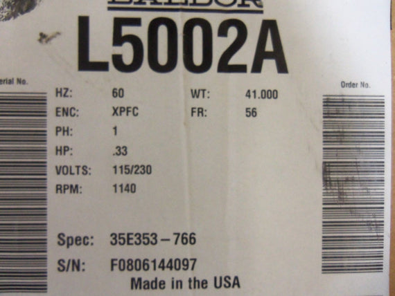 BALDOR L5002A MOTOR *NEW IN BOX*