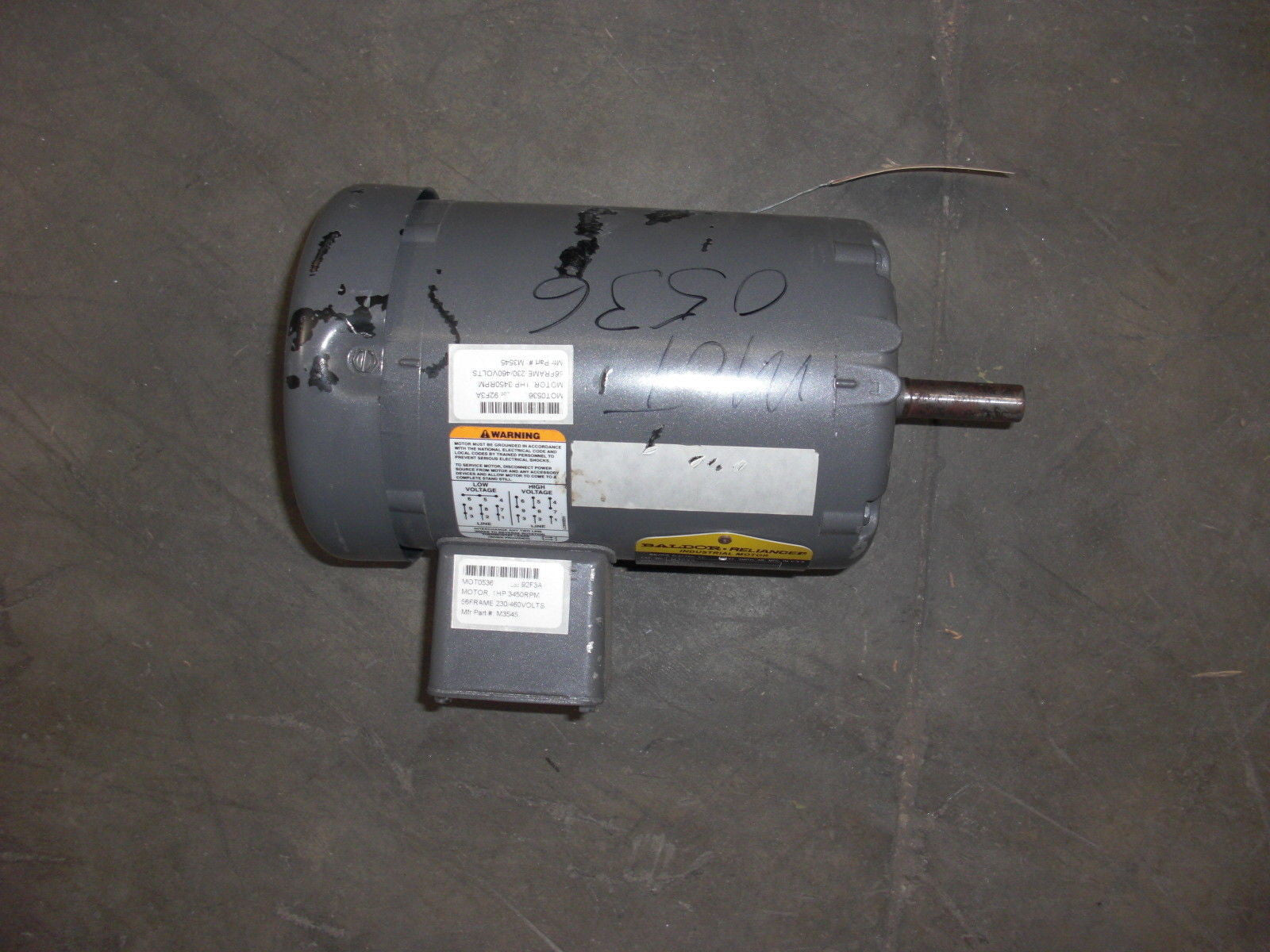 BALDOR M3545 INDUSTRIAL MOTOR 34A61-282 1 HP 3450 RPM *NEW NO BOX*