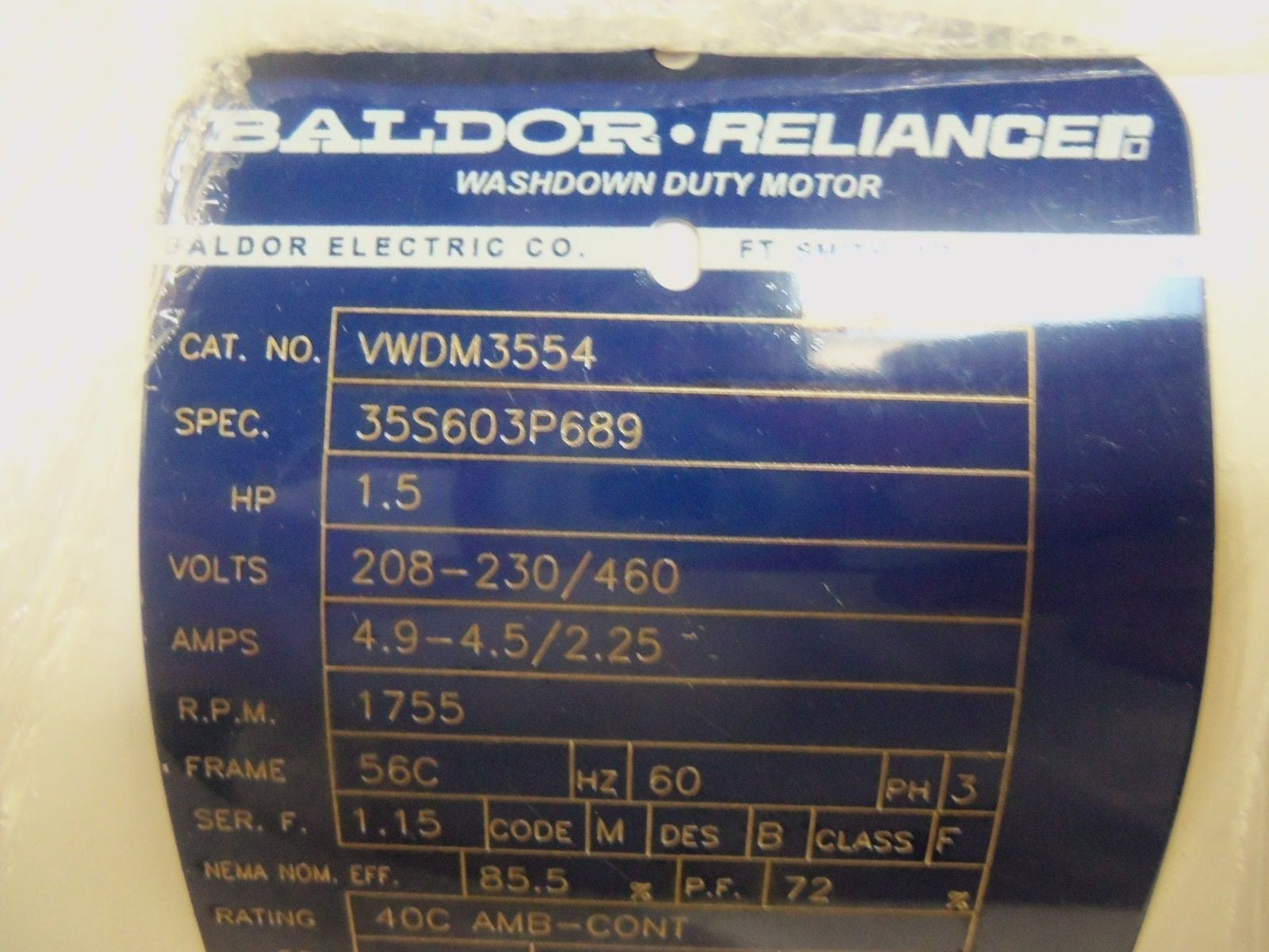 BALDOR VWDM3554 *NEW IN BOX*