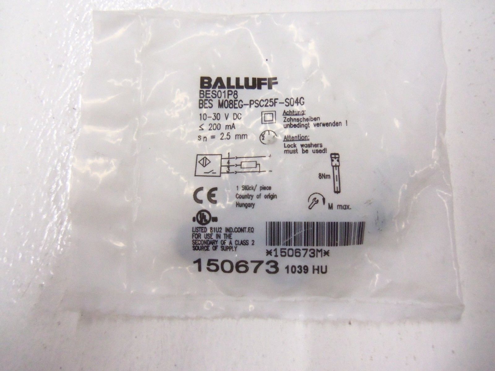 BALLUFF BES M08EG-PSC25F-S04G *USED*