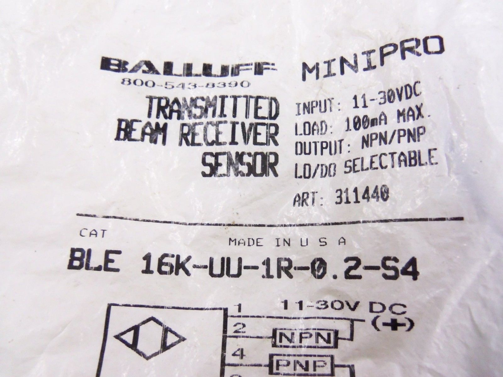 BALLUFF BLE 16K-UU-1R-0.2-S4 *NEW IN FACTORY BAG*