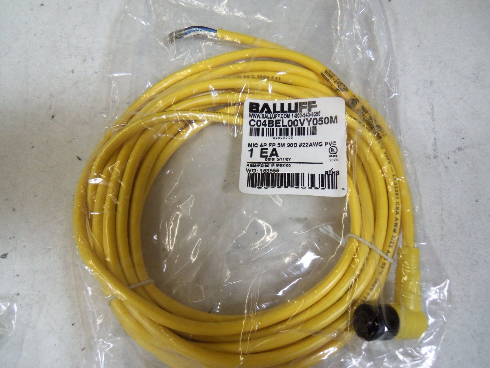 BALLUFF C04BEL00VY050M *NEW IN FACTORY BAG*