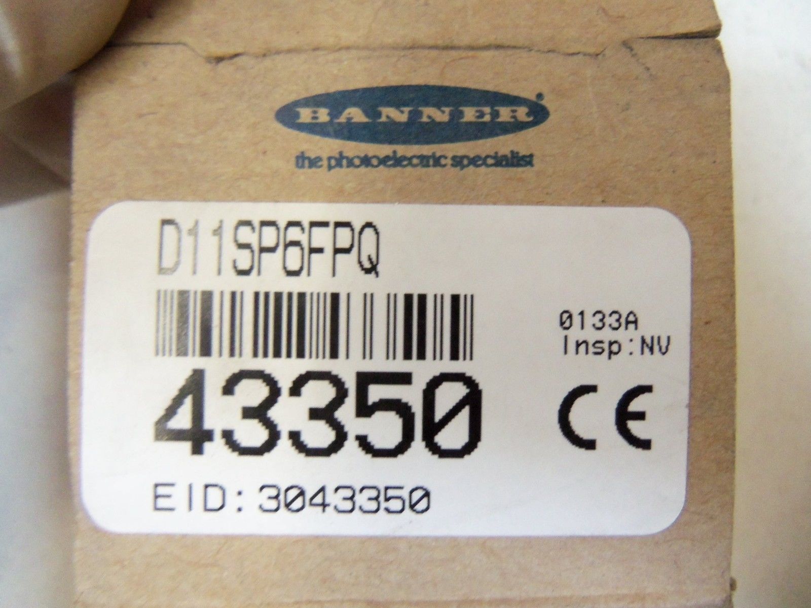 BANNER ENGINEERING D11SP6FPQ 43350 *NEW IN BOX*