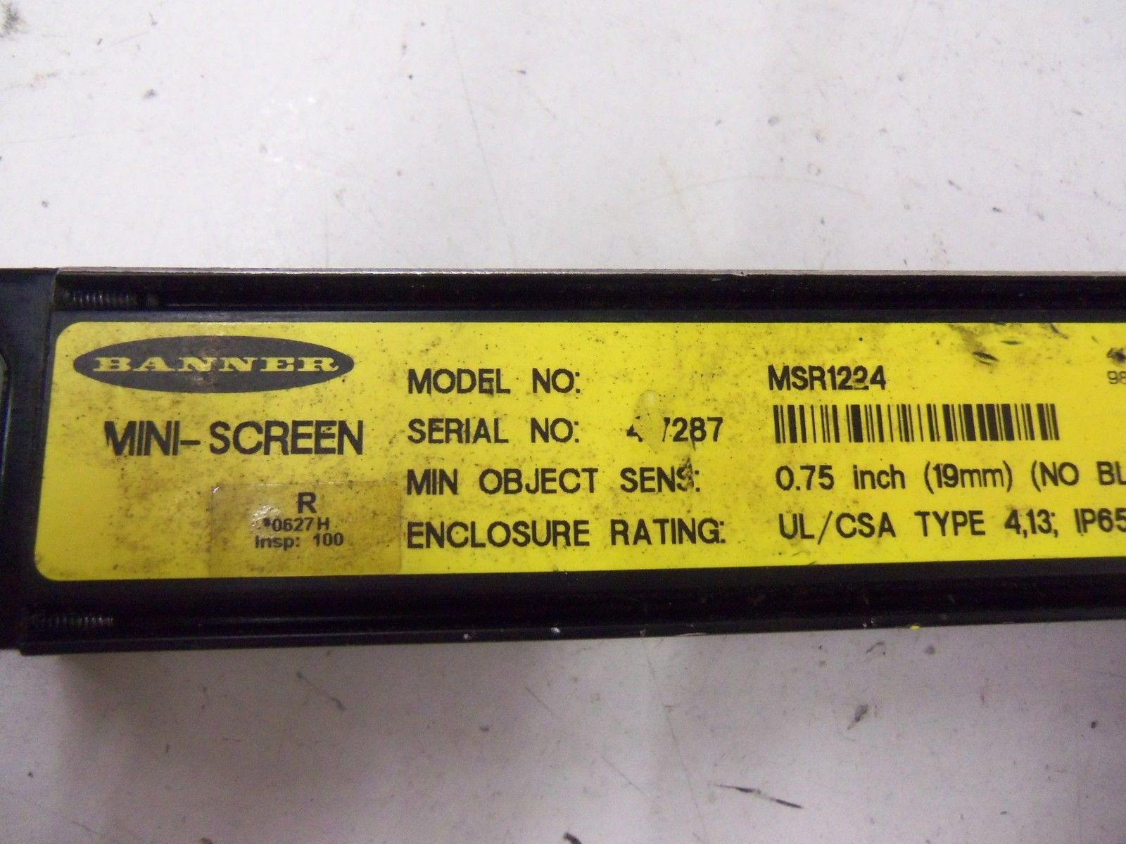 BANNER MINI-SCREEN MSR1224 LIGHT CURTAIN RECEIVER *USED*