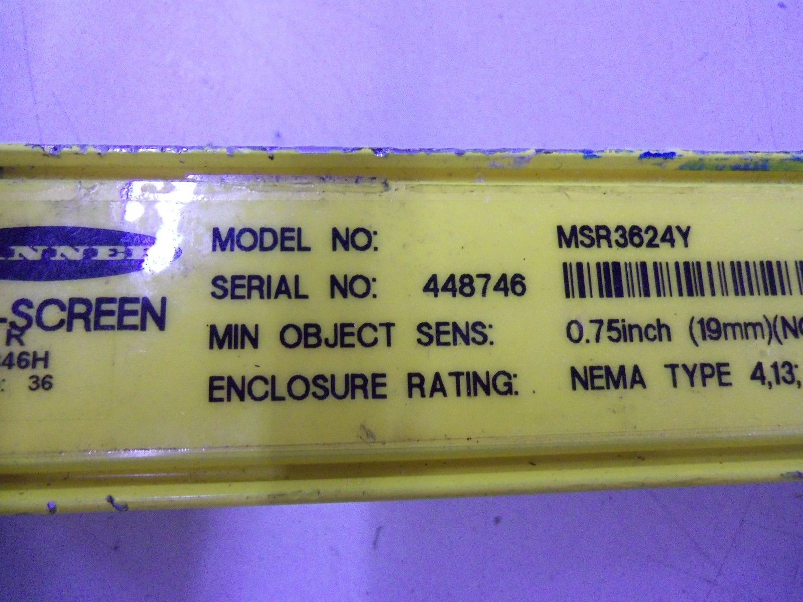 BANNER ENGINEERING MSR3624Y RECEIVER *USED*