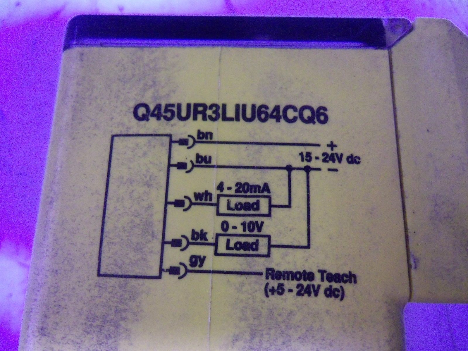 BANNER ENGINEERING Q45UR3LIU64CQ6 PHOTOELECTRIC SENSOR *USED*
