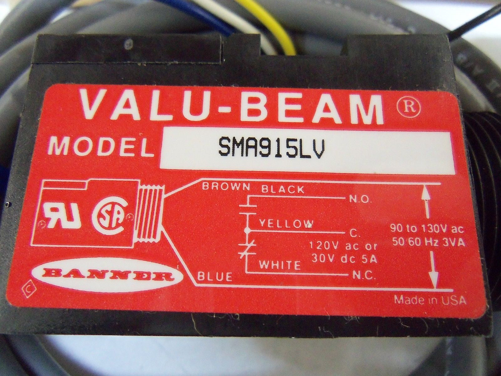 BANNER ENGINEERING SMA915LV PHOTOELECTRIC SENSOR *NEW IN BOX*