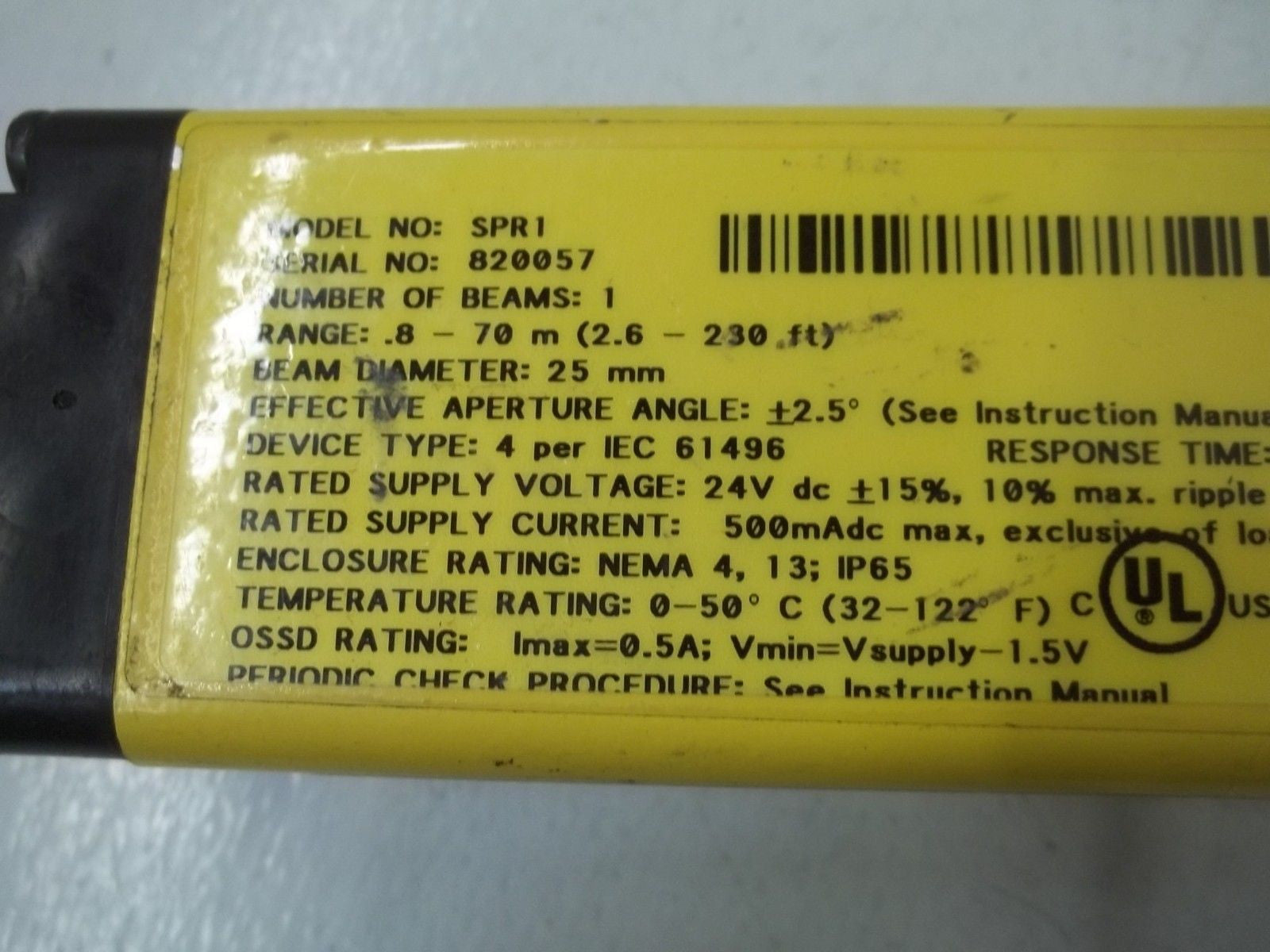 BANNER ENGINEERING SPR1 RECEIVER *USED*