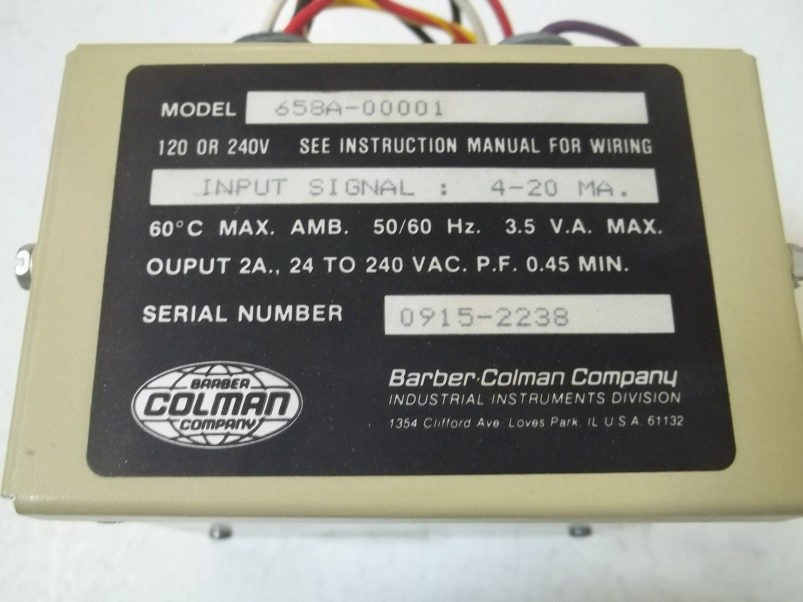 BARBER-COLMAN 658A-00001 CONVERTER *USED*