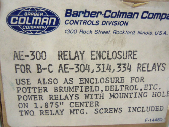 BARBER-COLMAN RELAY ENCLOSURE AE-300 *NEW IN BOX*