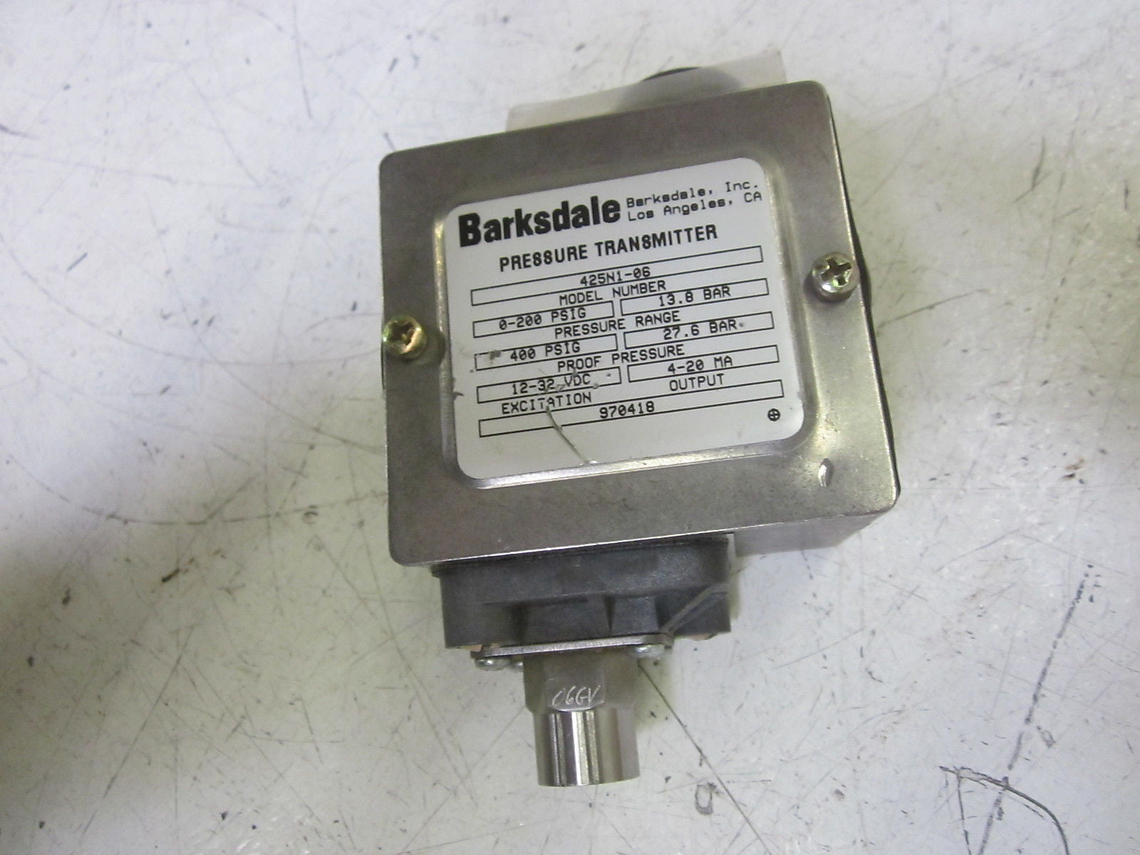 BARKSDALE 425N1-06 PRESSURE TRANSMITTER 12-32VDC *NEW NO BOX*