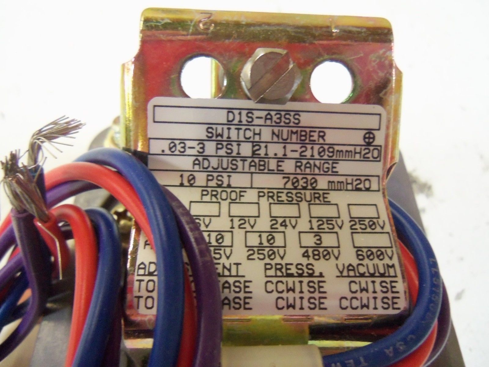 BARKSDALE D15-A3SS *NEW NO BOX *