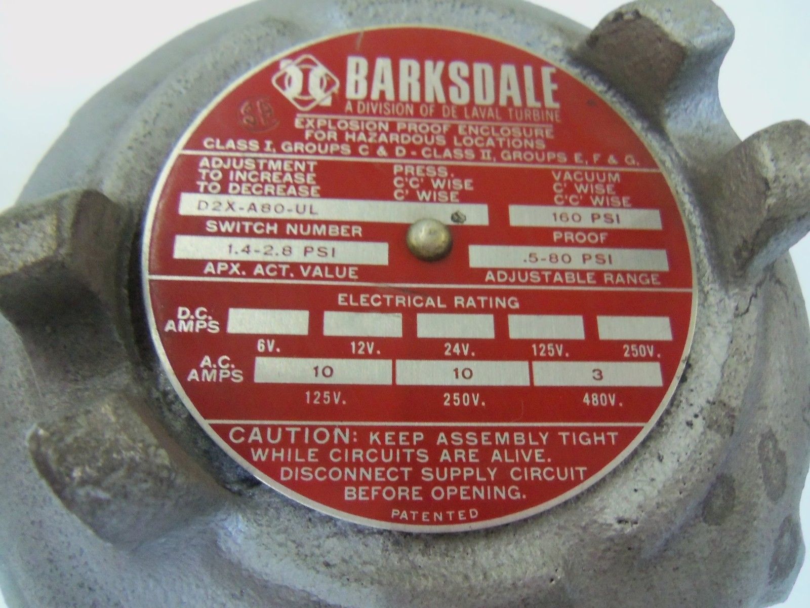 BARKSDALE D2X-A80-UL *USED*