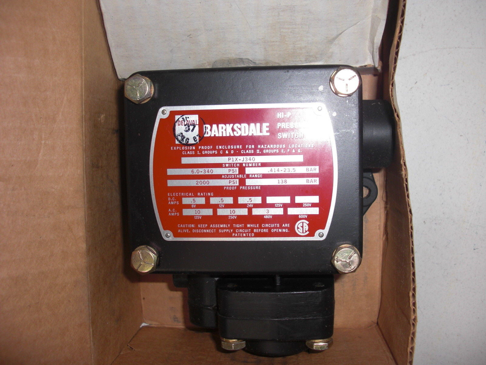 BARKSDALE P1X-J340  *NEW IN BOX*