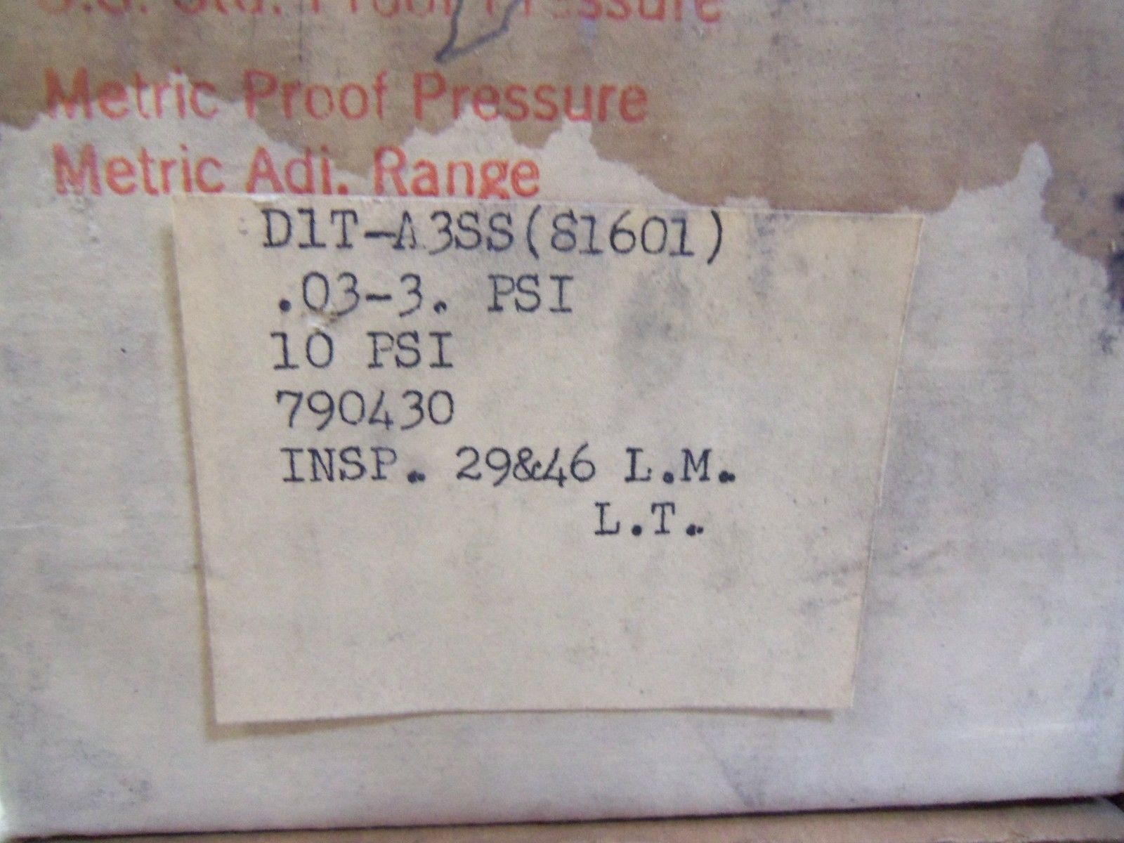 BARKSDALE D1T-A3SS PRESSURE SWITCH *USED*