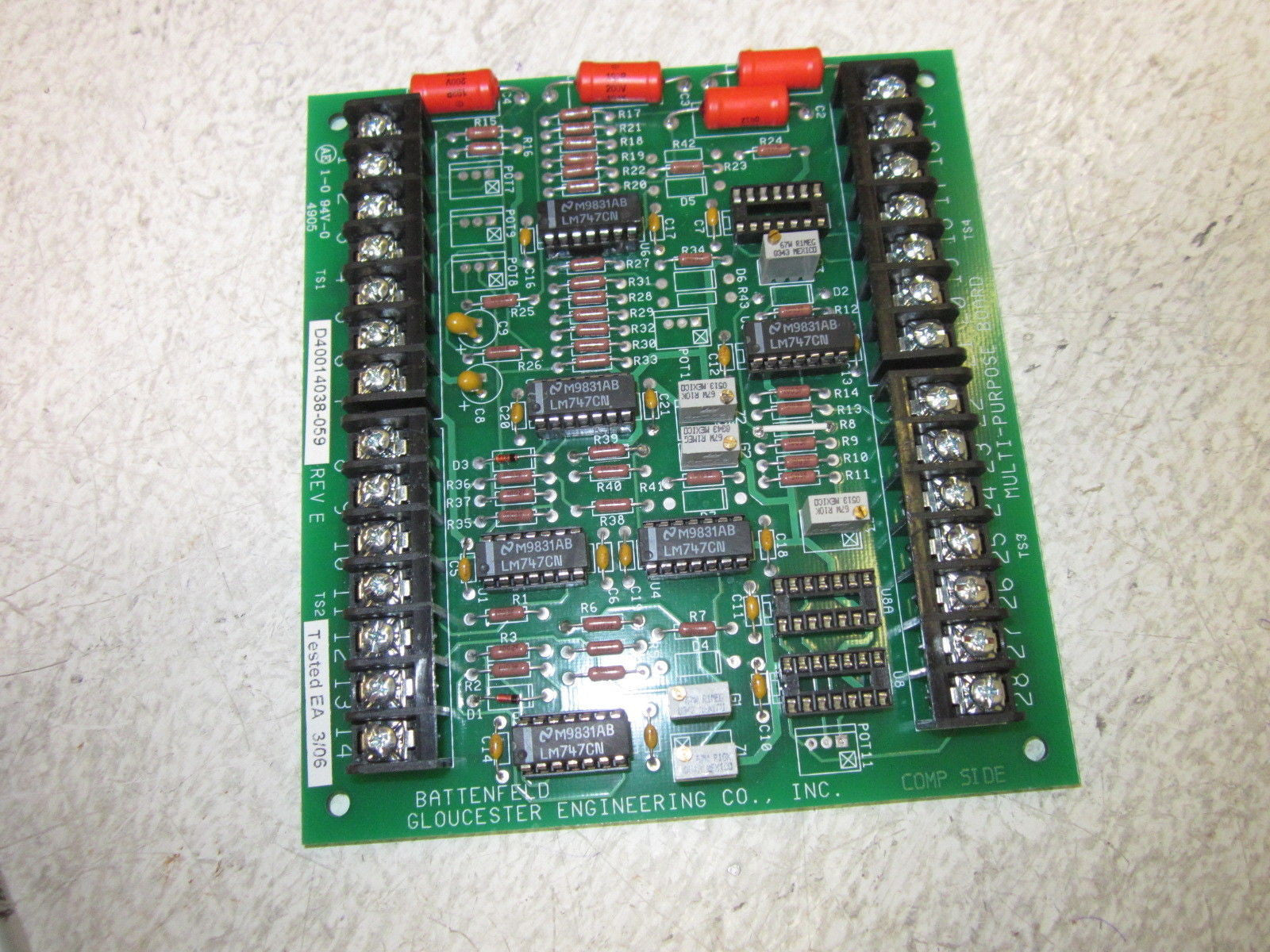 BATTENFELD GLOUCESTER ENG D40074041 REV.E MULTI PURPOSE BOARD *USED*